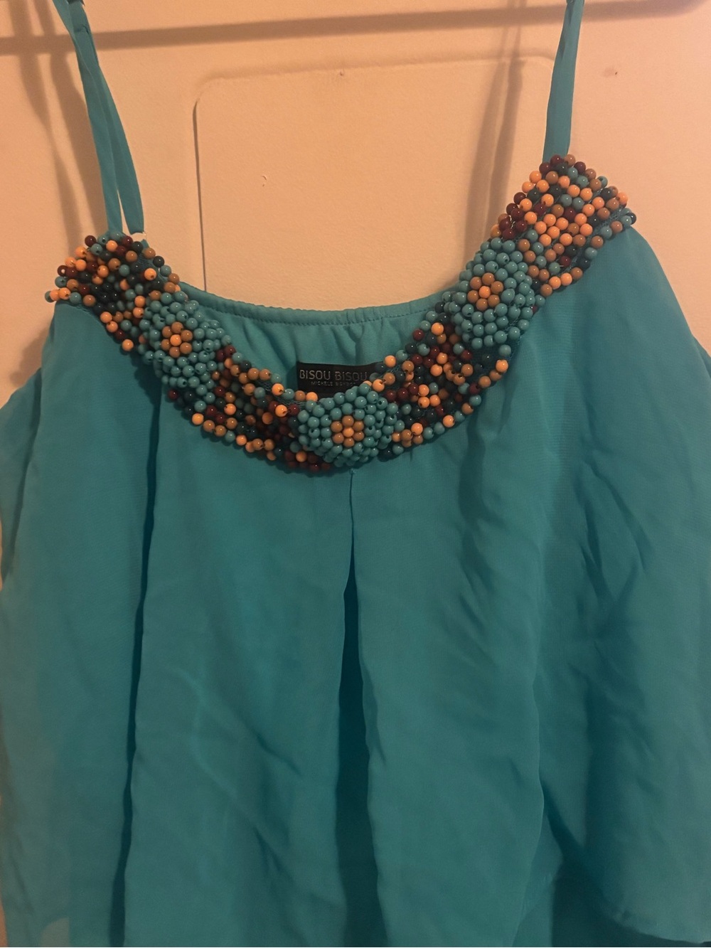 Bisou Bisou Turquoise Beaded Strap Dress - Picture 2 of 4